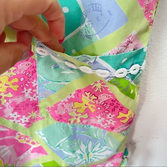 Lilly Pulitzer vintage white label surf n’ patch dress girls Sz 10 - Picture 5 of 6